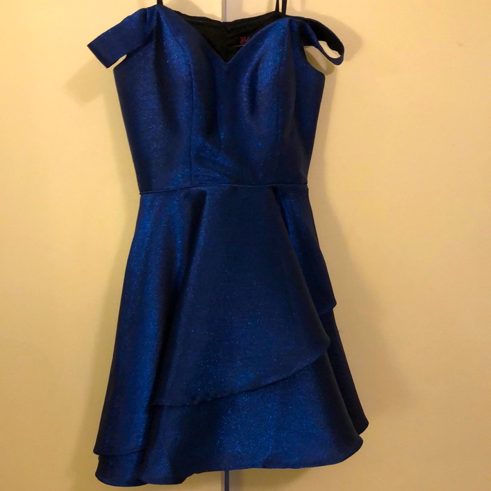 Navy blue. strapped shoulder dress